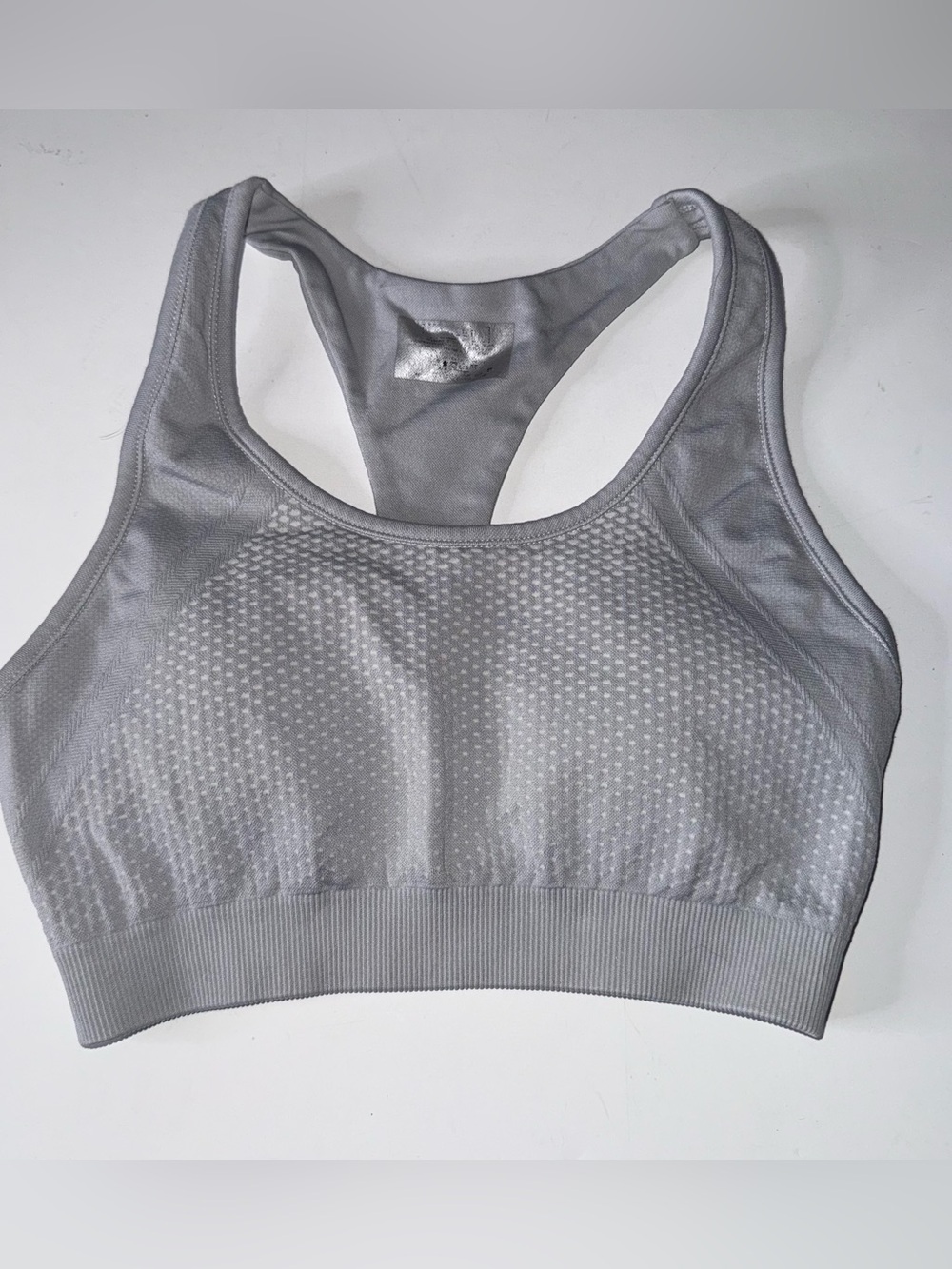 Athleta Seamless Racerback Sports Bra - Gray